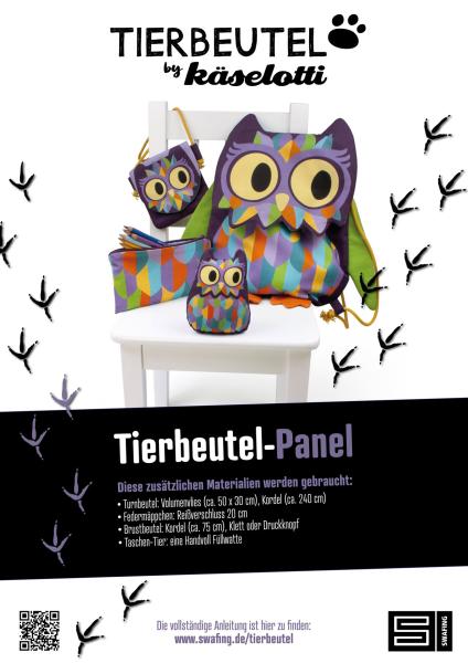 Tierbeutel Eule by Käselotti Panel ca. 80 cm 